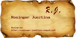 Rosinger Jusztina névjegykártya